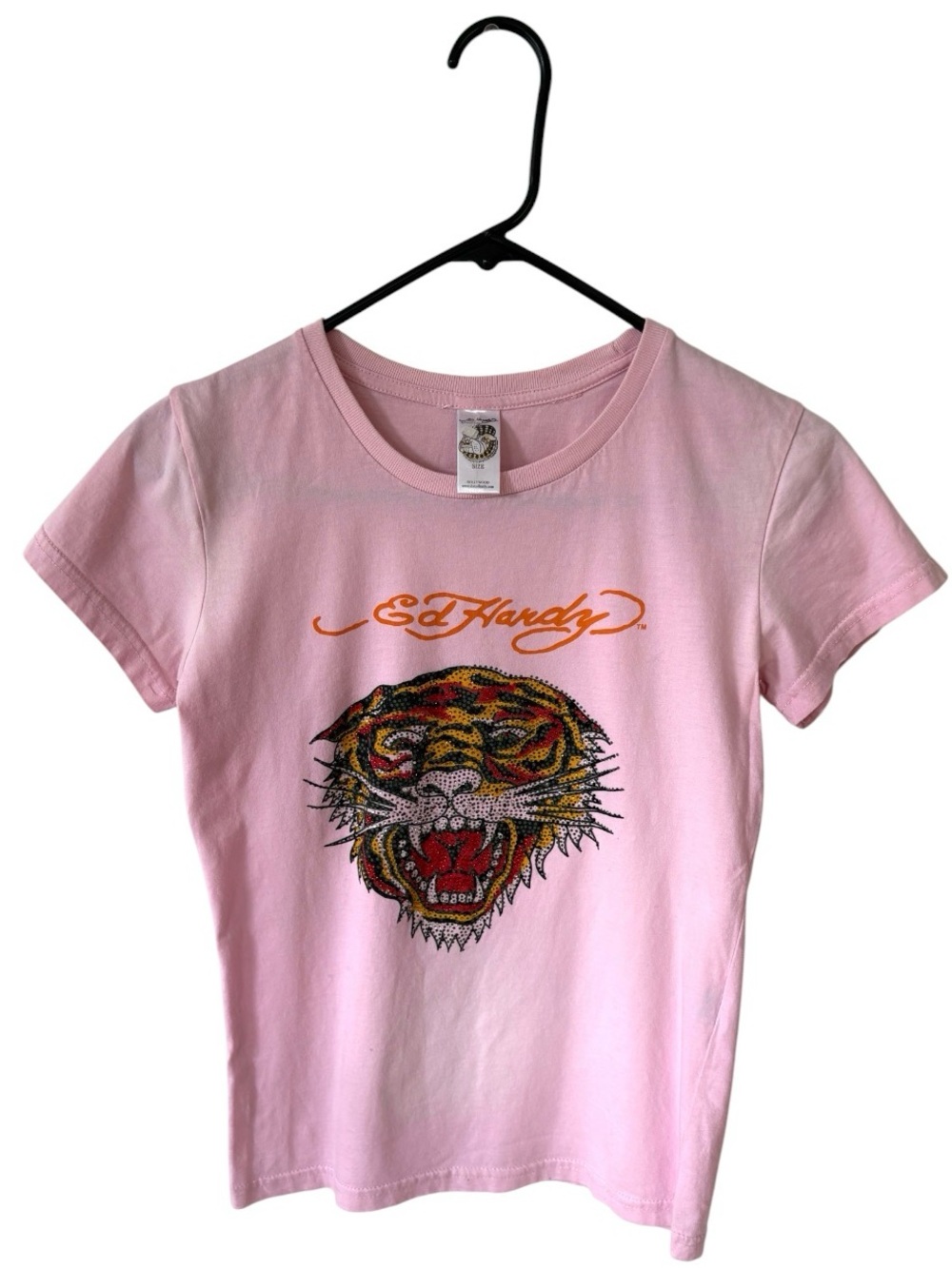 Y2K Ed Hardy Rhinestone Tiger Tee